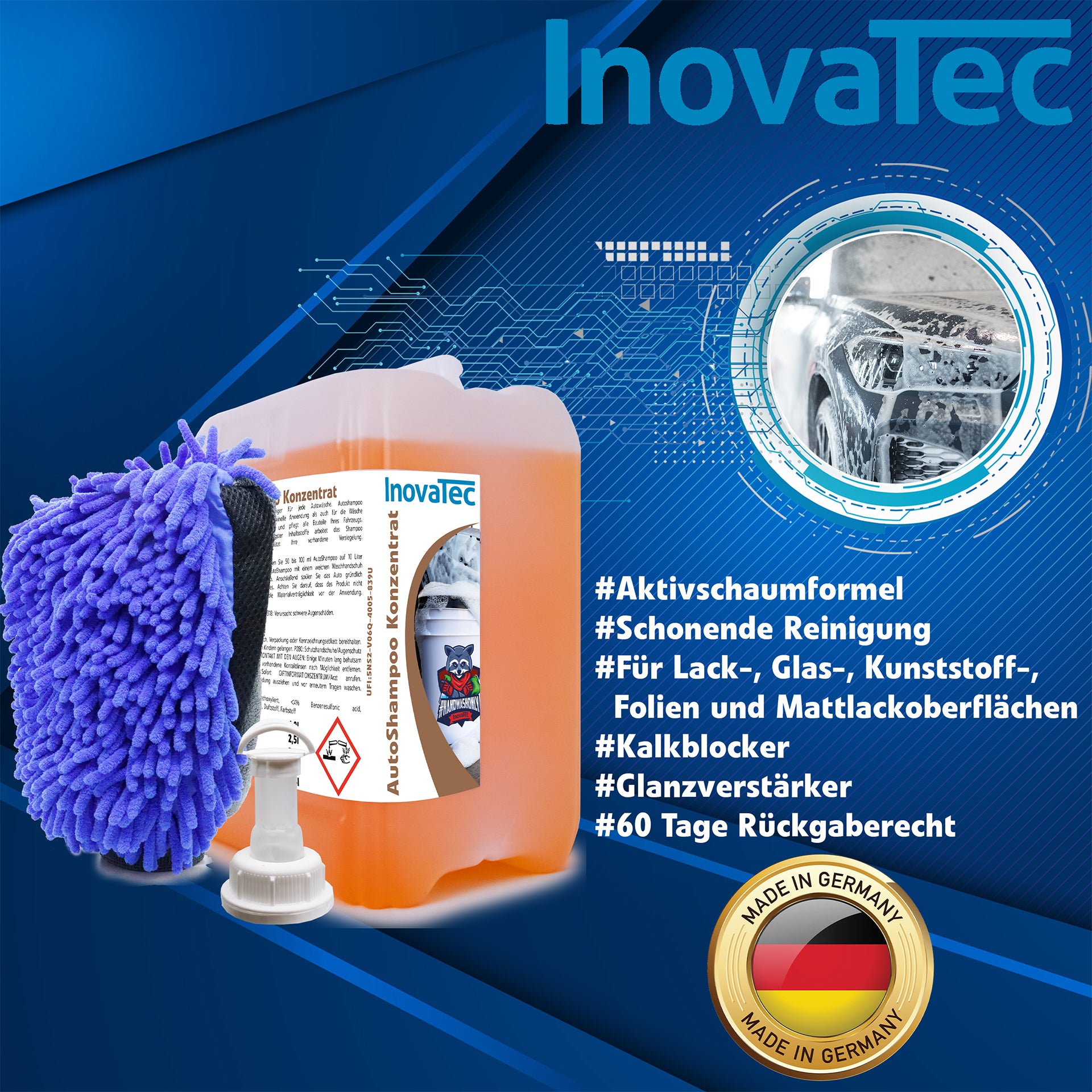 Autoshampoo 5l + 3in1 Waschhandschuh