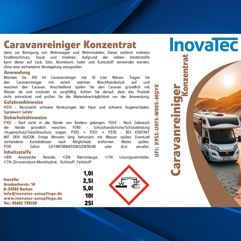 Caravanreiniger - Konzentrat für Wohnwagen & Wohnmobile